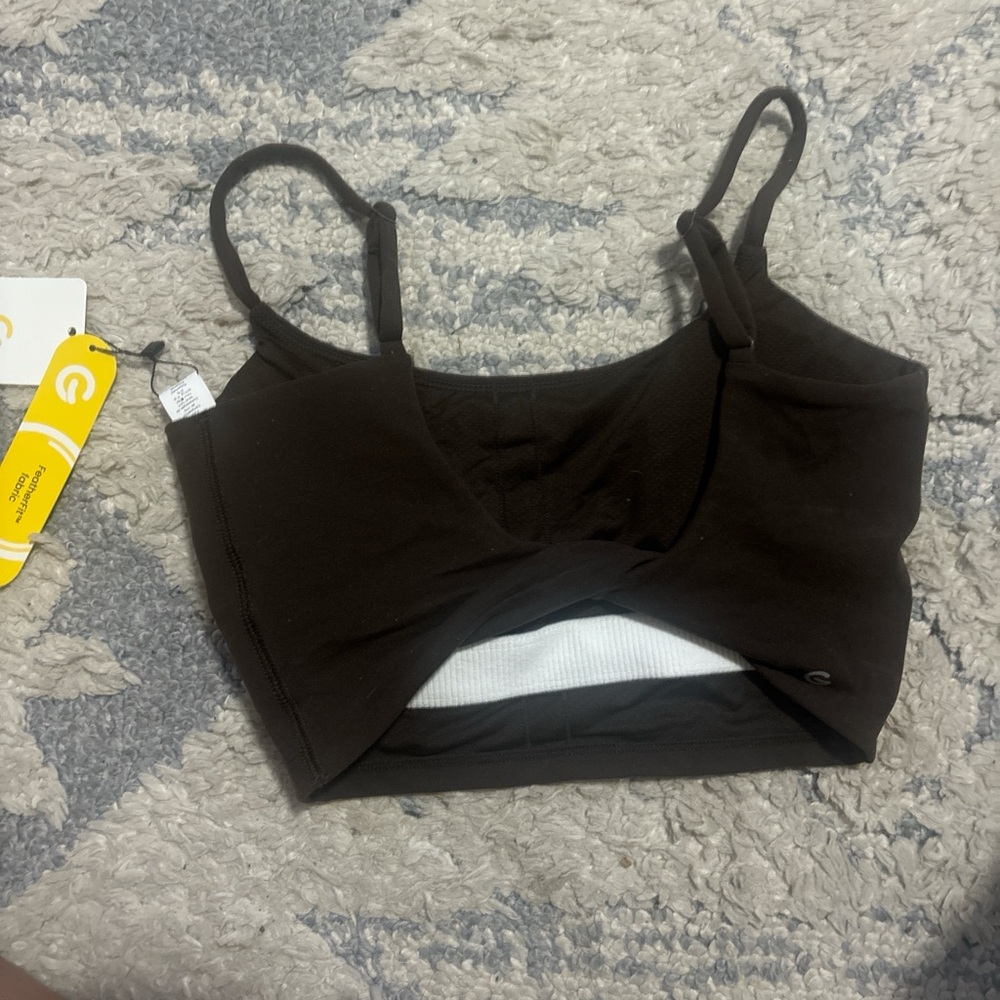 Women's Brown Athletic Top with twisty back